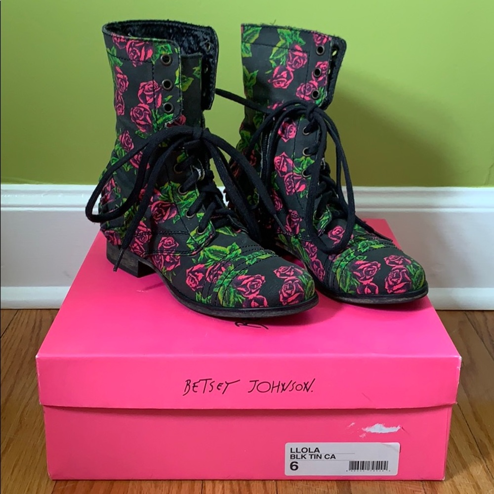 Floral Combat Boot
